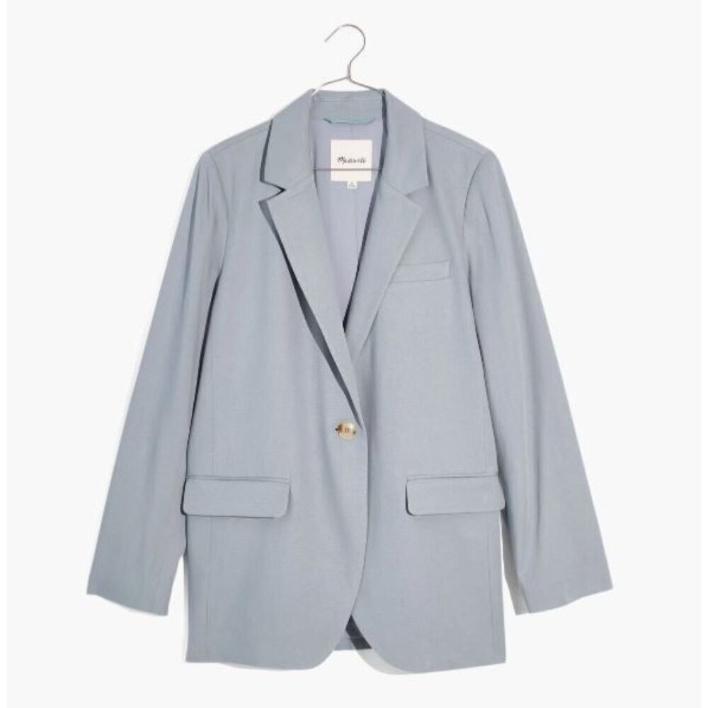 NEW! Madewell Larsen Drapeweave Blazer Oversized Viscose Blend Blue Women's  3X